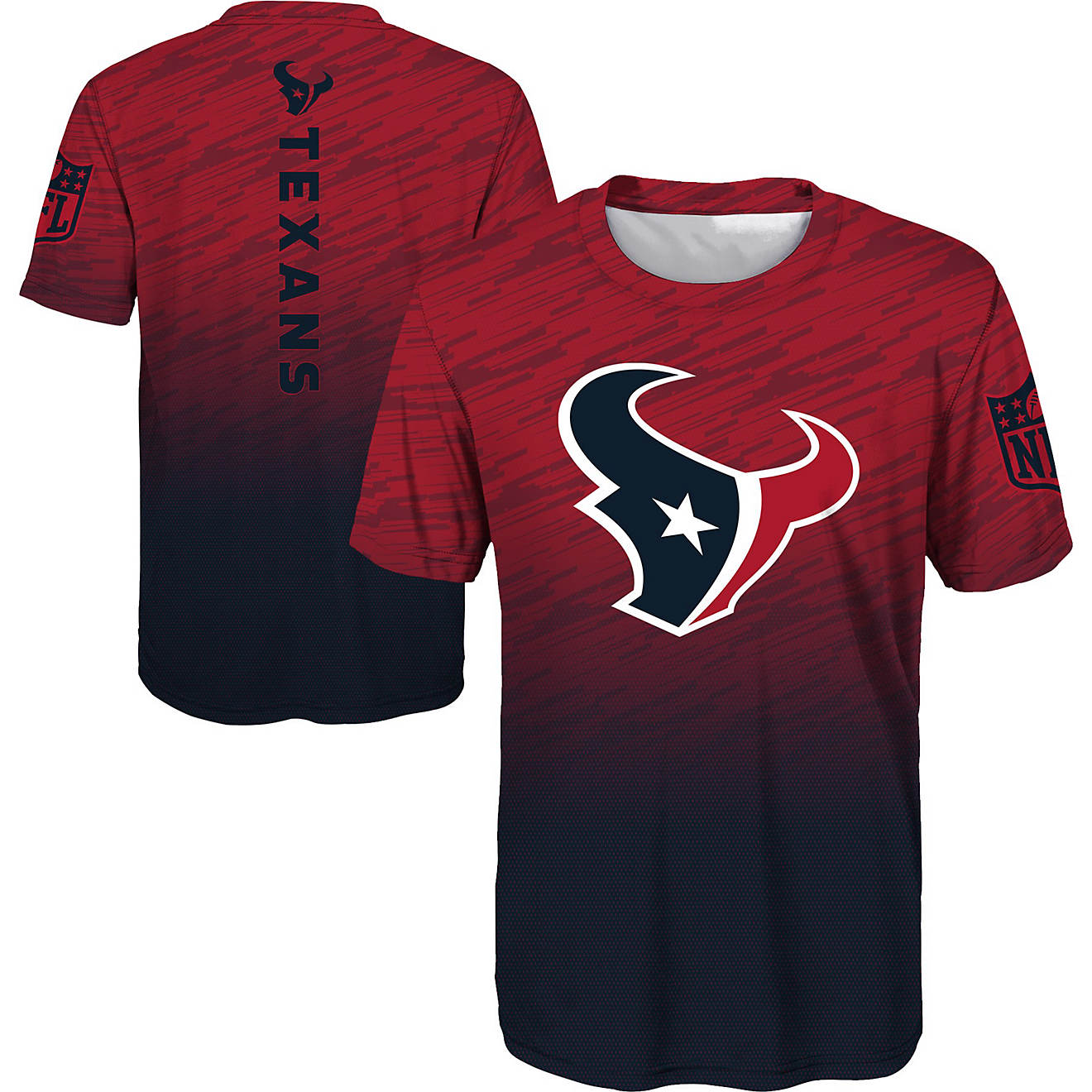 NFL Boys' Houston Texans Dri-Tek Propulsion Sublimated Short Sleeve T-shirt                                                      - view number 1