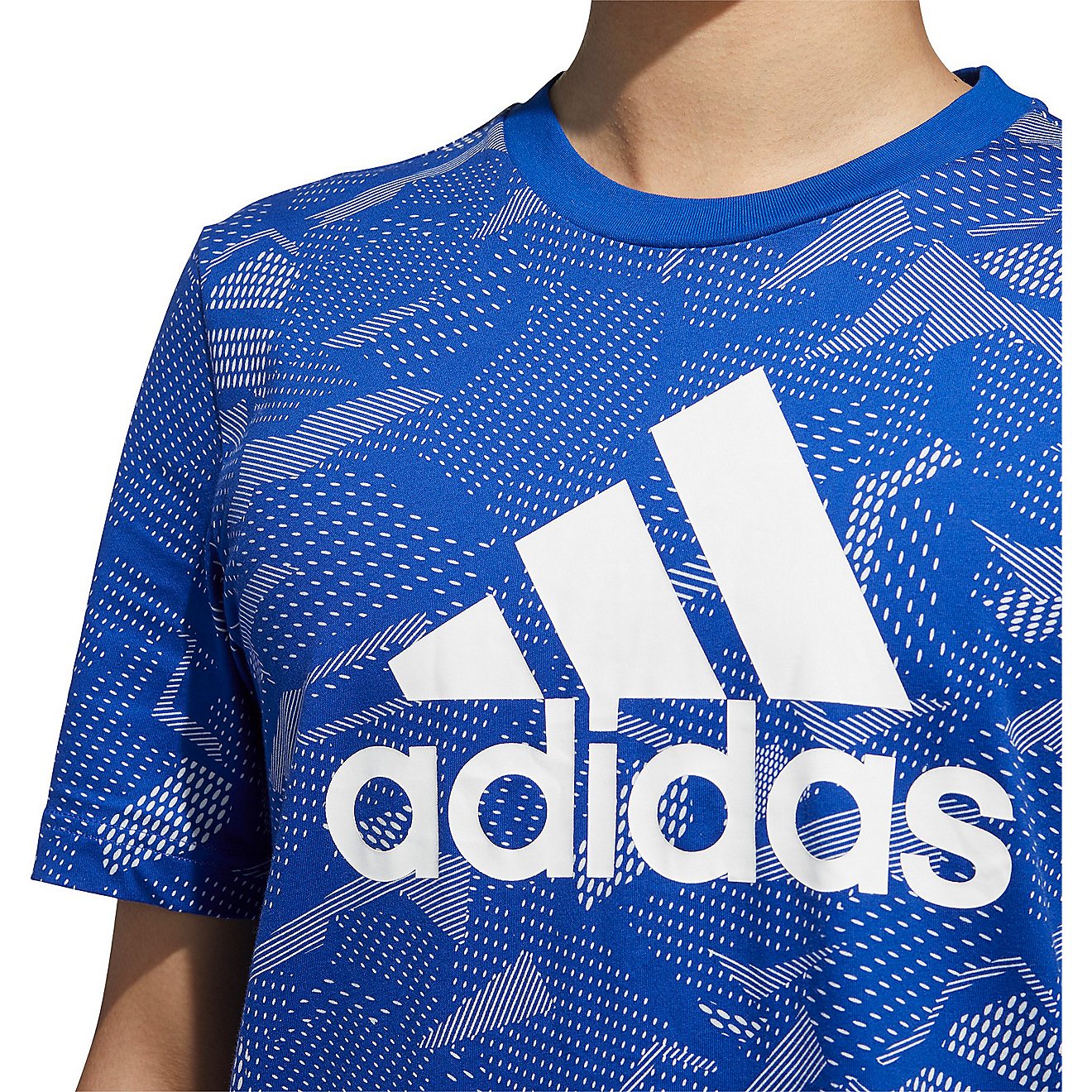 adidas Men's Essentials Allover Print Badge of Sport T-shirt                                                                     - view number 4