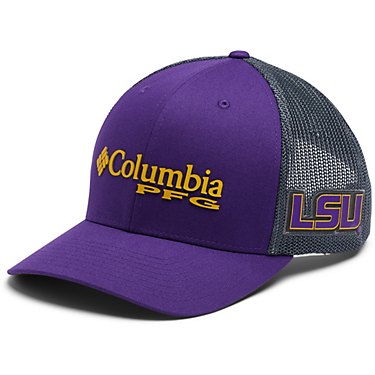 Columbia Sportswear Men's Louisiana State University PFG Mesh Snap Back Ball Cap