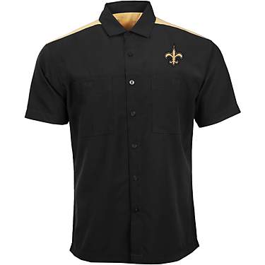 Antigua Men's New Orleans Saints Angler Woven Button-Down T-shirt                                                               