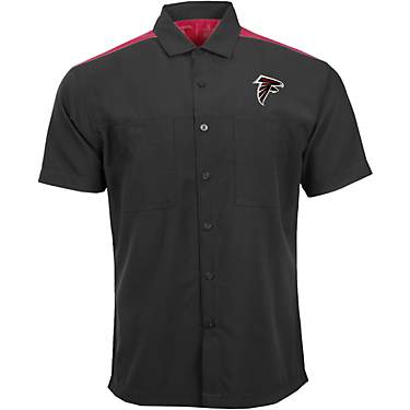 Antigua Men's Atlanta Falcons Angler Woven Button-Down T-shirt                                                                  