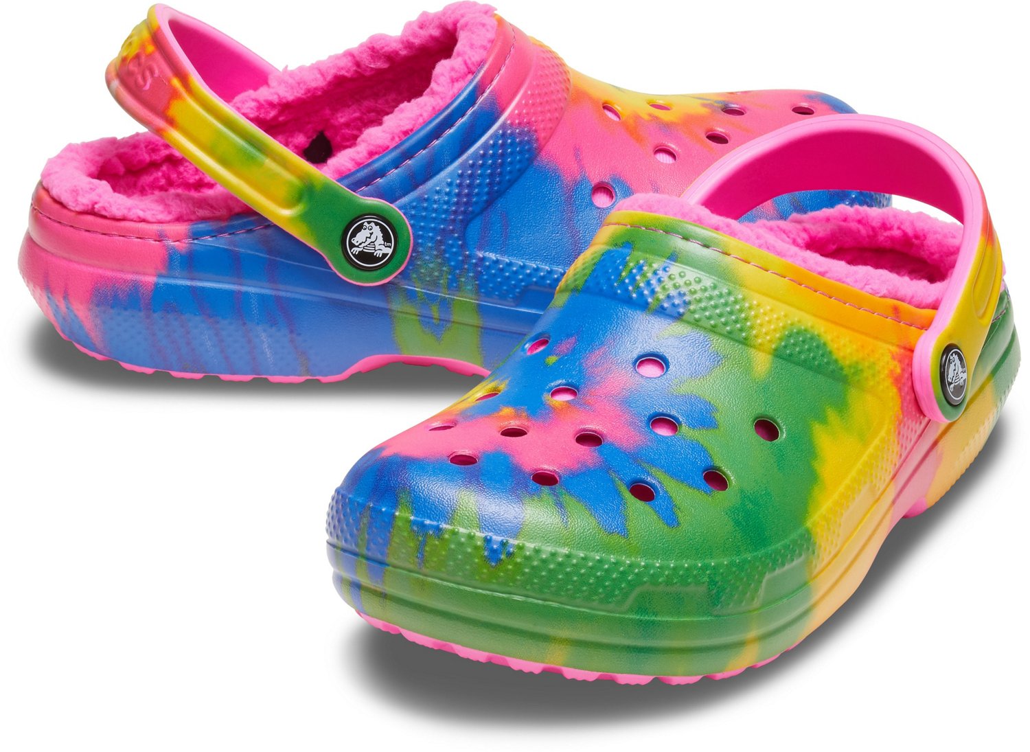 tie dye lined crocs