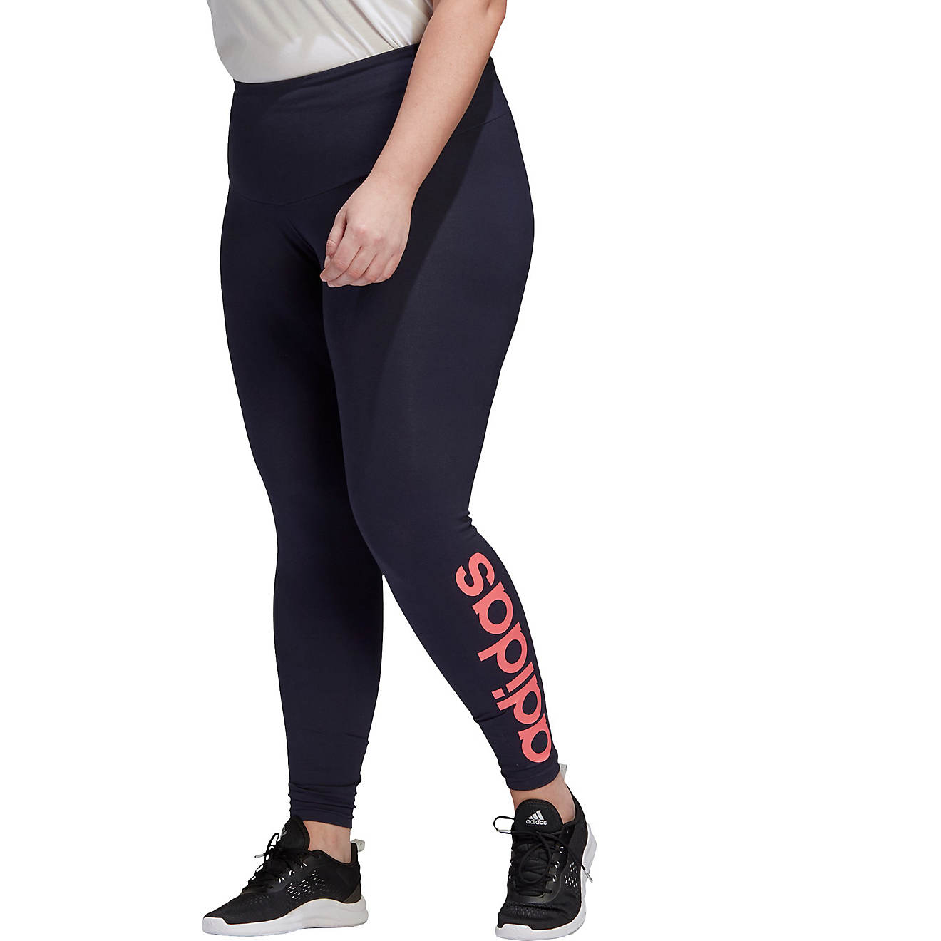 adidas Women's Essential Fitted Plus Size Graphic Tights                                                                         - view number 1