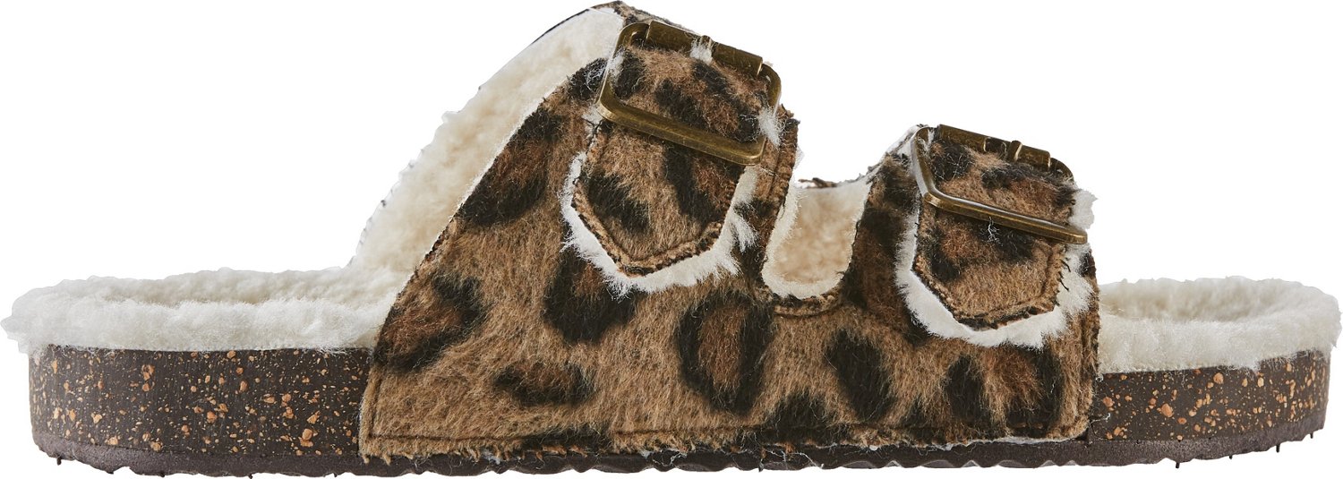 magellan outdoors women's fur collar slipper booties