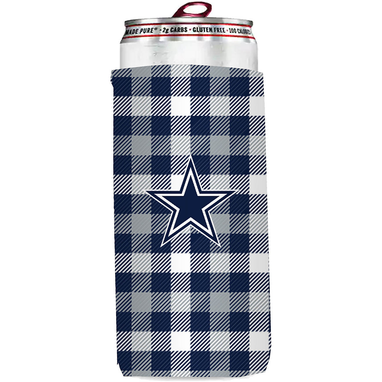 Logo Dallas Cowboys Plaid Slim Can Coozie                                                                                        - view number 1
