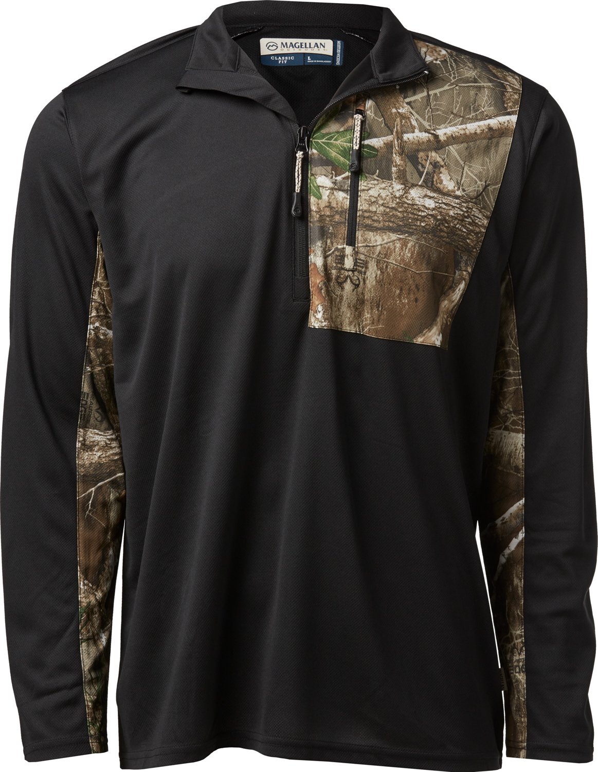 Magellan Outdoors Men's Realtree Edge Hunt Gear 1/4 Zip Long Sleeve Top ...