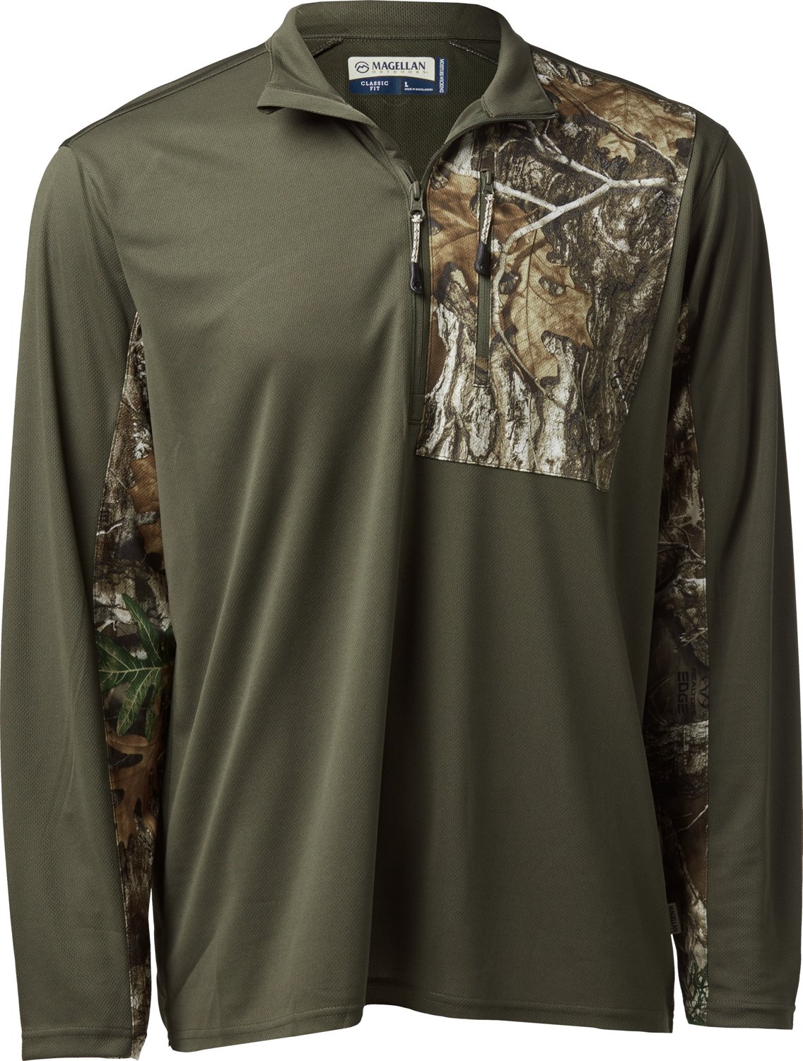 Magellan Outdoors Men's Realtree Edge Hunt Gear 1/4 Zip Long Sleeve Top ...