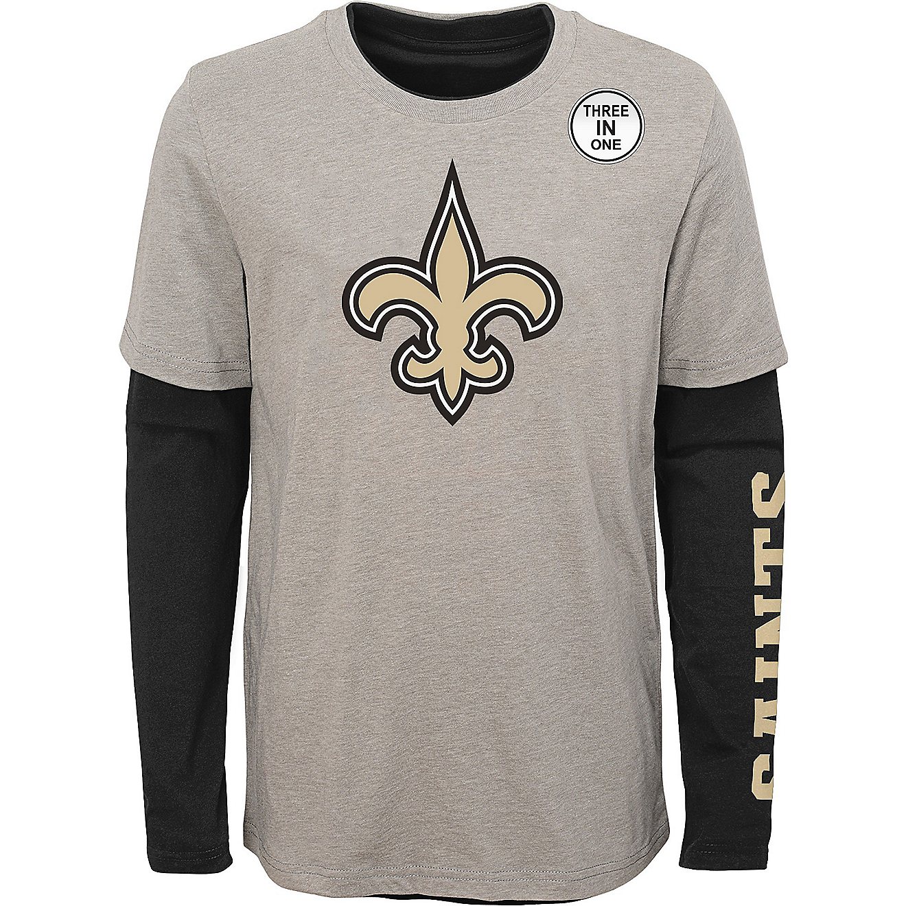 NFL Boys' 4-7 New Orleans Saints Goal Line Stand 3-in-1 T-shirt Combo                                                            - view number 3