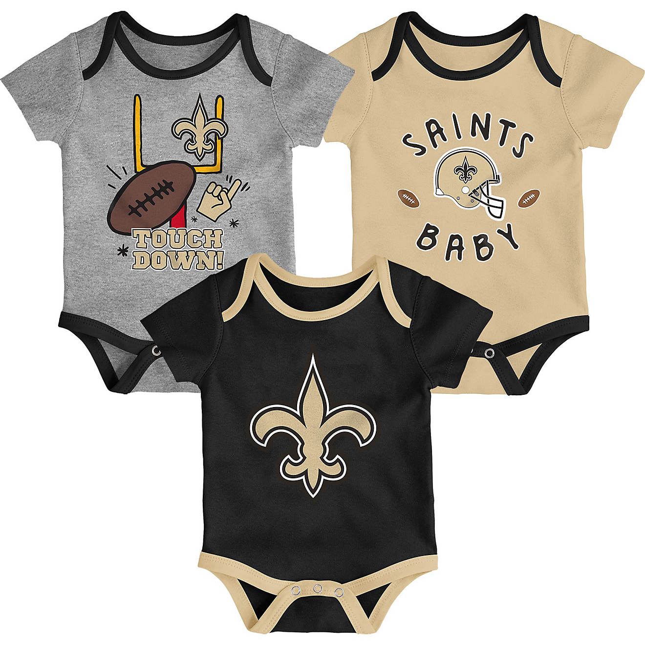 NFL Infants' New Orleans Saints Champ 3-Piece Creeper Set                                                                        - view number 1