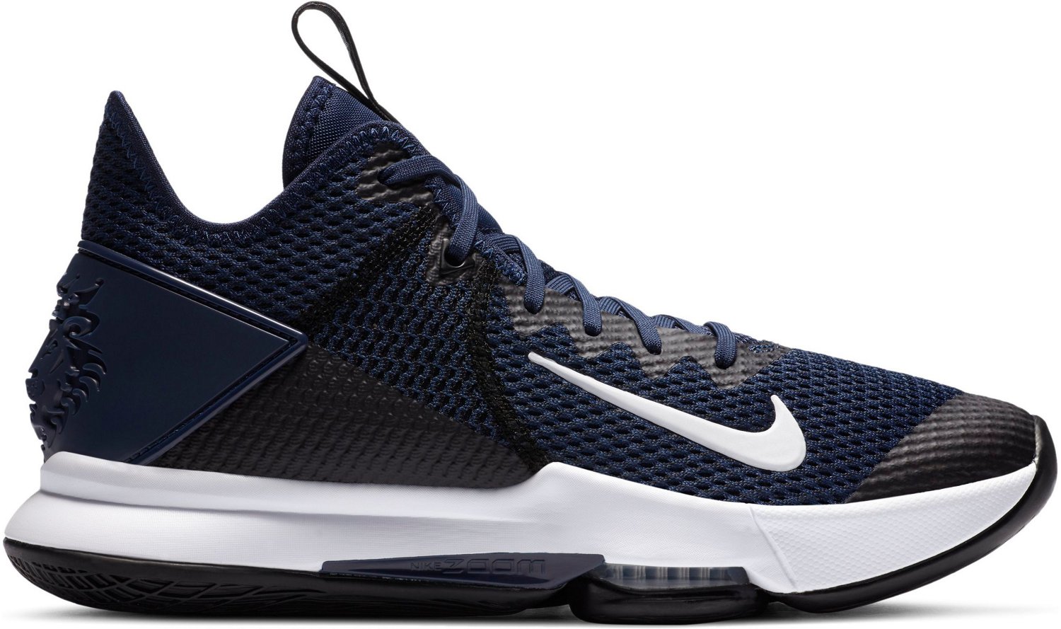 navy blue and white basketball shoes