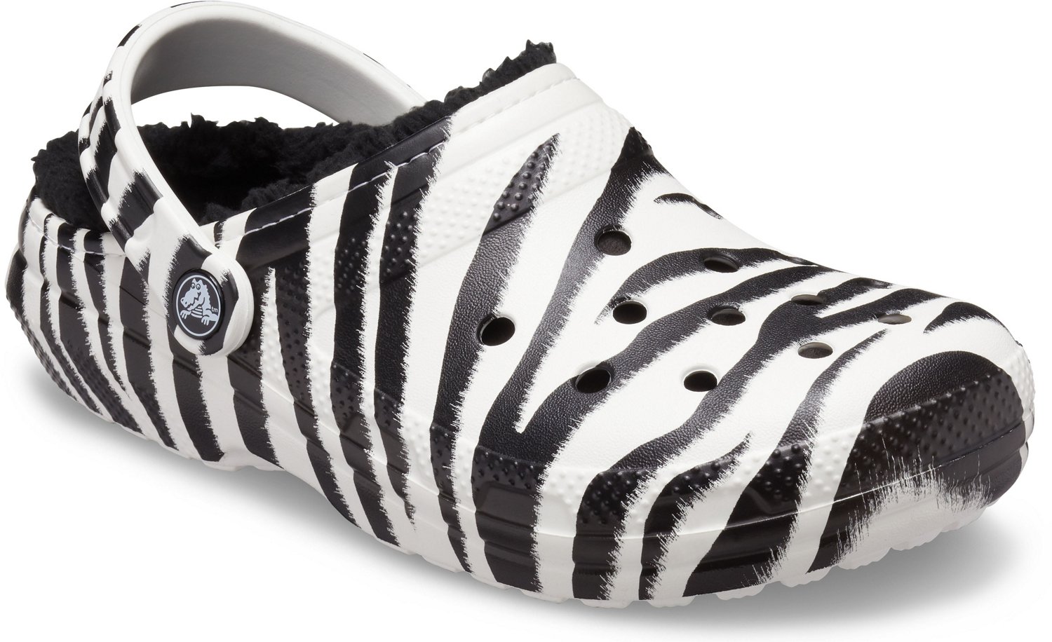 Crocs Adults' Classic Lined Zebra Print Clogs Academy