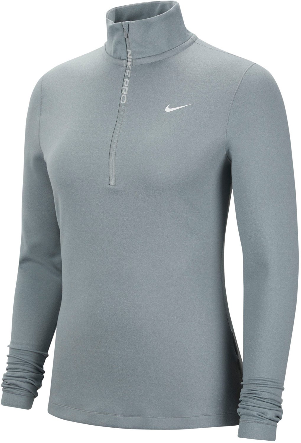 nike women's pro warm 1 2 zip long sleeve shirt
