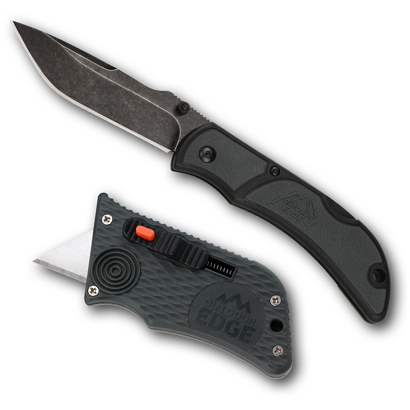 Outdoor Edge 3.3 in Chasm Folding Knife and SlideLite Gray Utility Knife Combo                                                   - view number 1