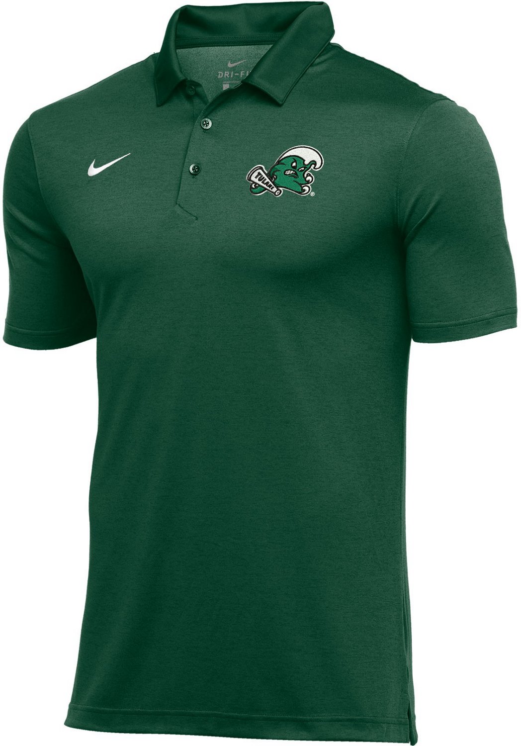 Nike Men's Tulane University Dry Stripe Polo Shirt | Academy
