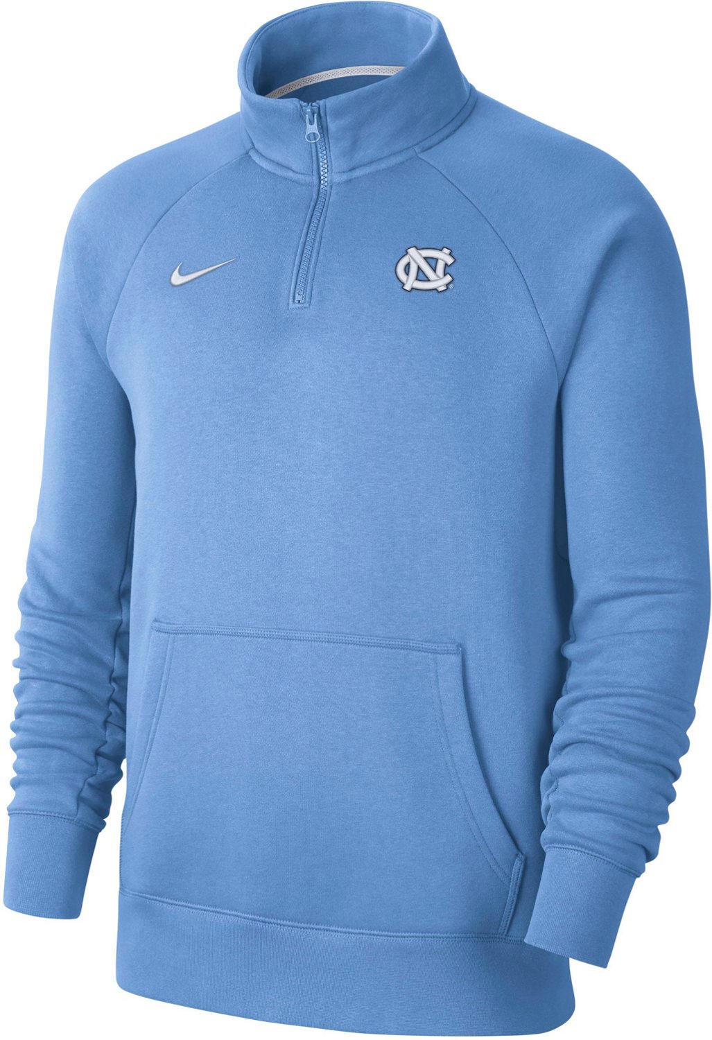 nike blue and orange polar fleece half zip sweatshirt