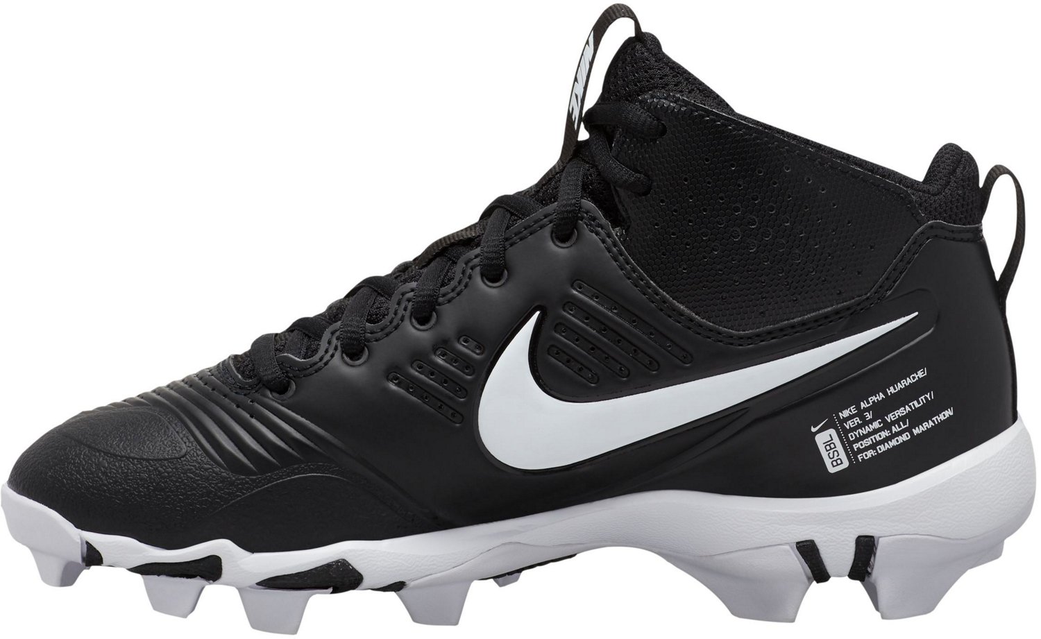 nike alpha huarache 3 keystone bg youth's baseball cleats