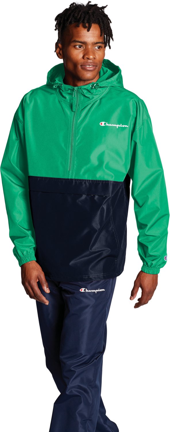 champion men's colorblocked packable jacket