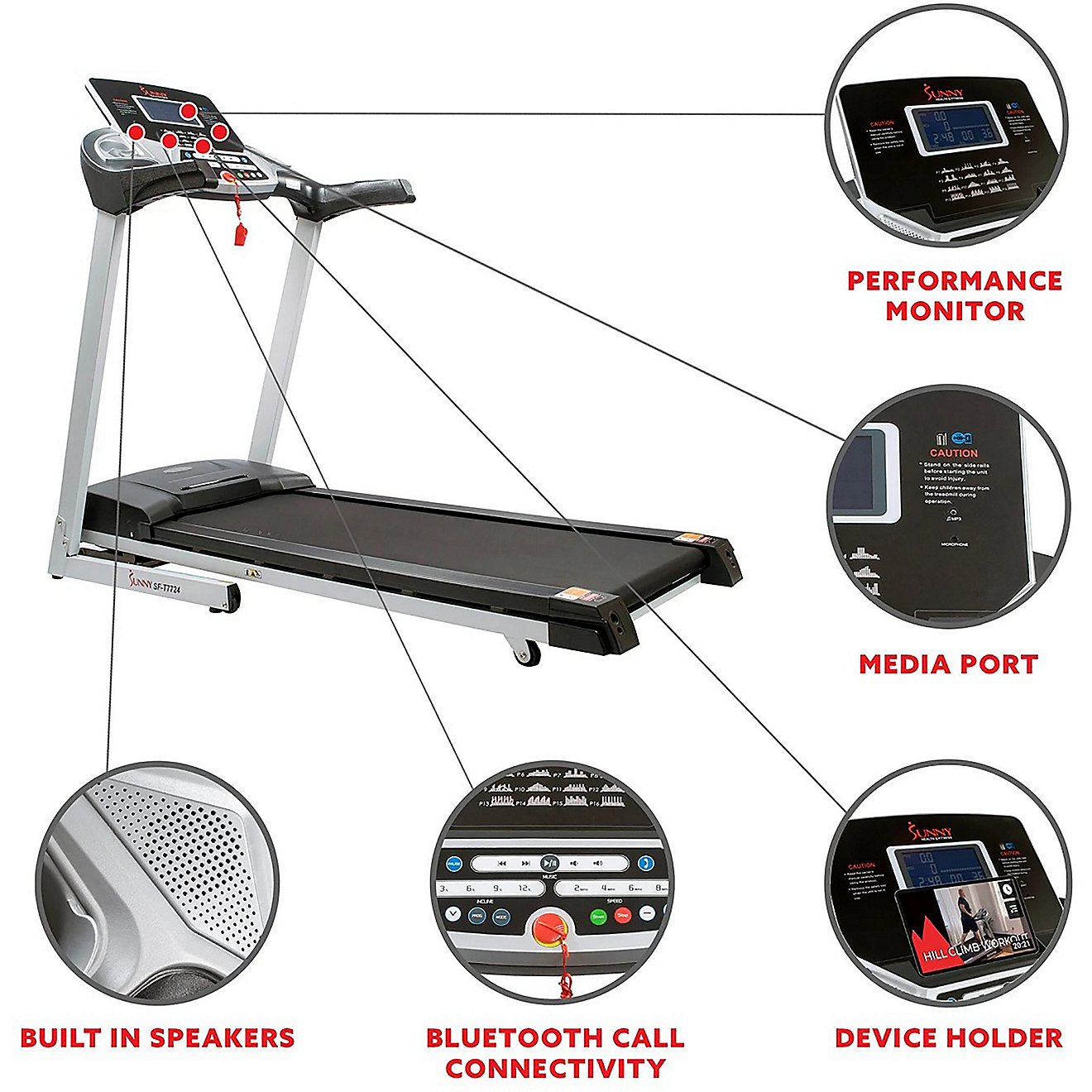 Sunny Health & Fitness Energy Flex Motorized Treadmill                                                                           - view number 8