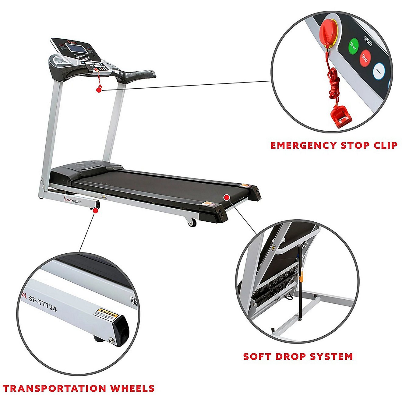 Sunny Health & Fitness Energy Flex Motorized Treadmill                                                                           - view number 6