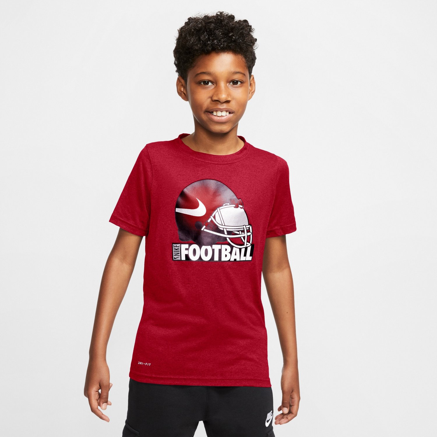 Nike Boys' Sportswear Football Helmet Graphic Tshirt Academy
