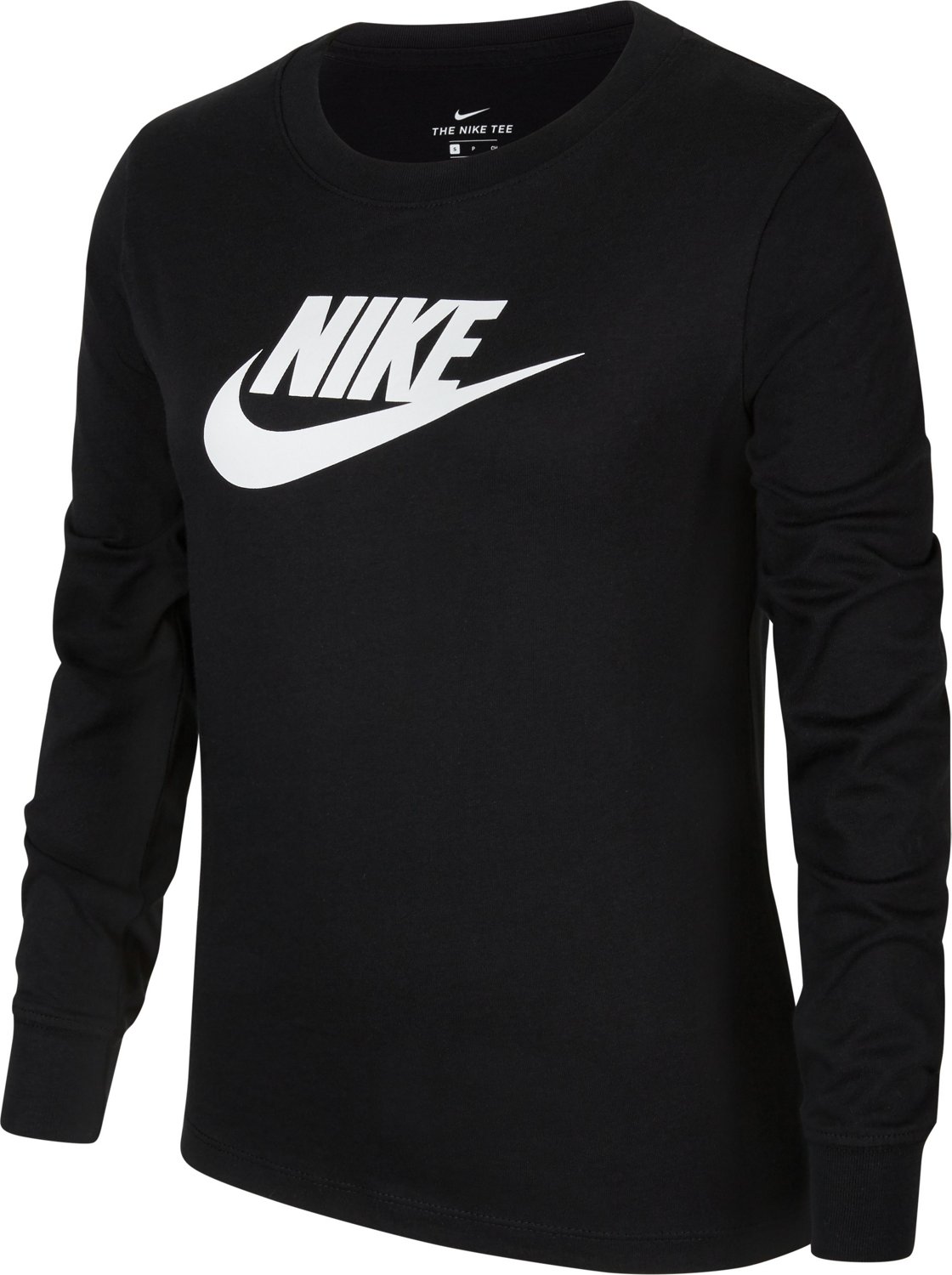 Nike Girls' Sportswear Basic Futura Long Sleeve Graphic Shirt Academy