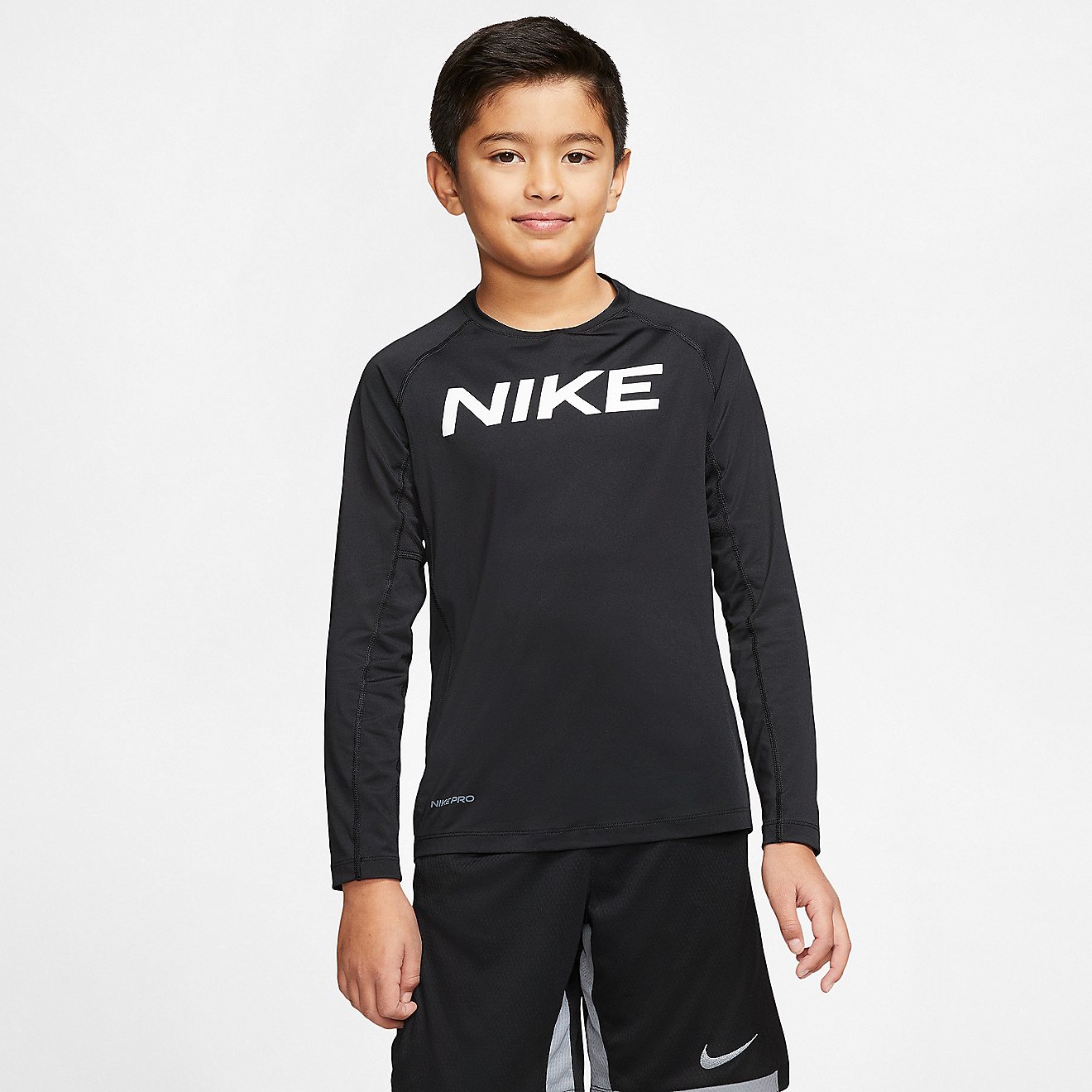 Nike Boys' Fitted Long Sleeve Graphic Training T-shirt                                                                           - view number 1