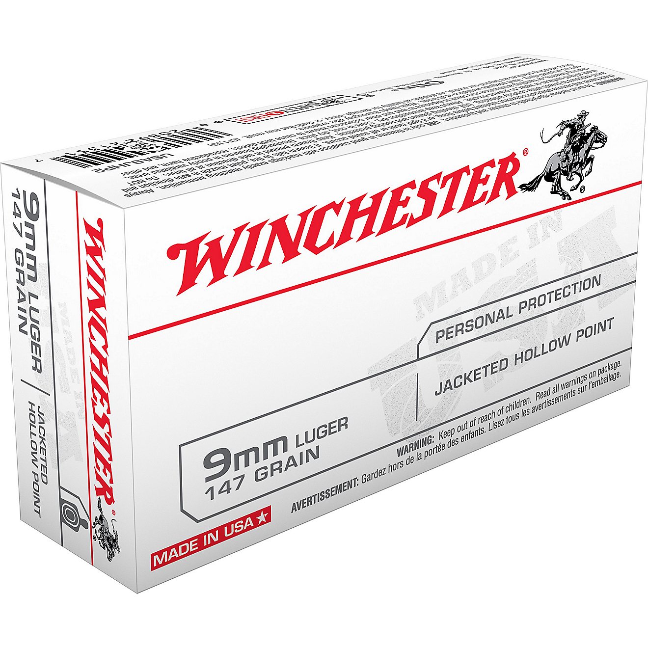 Winchester USA 9mm Luger 147-Grain Centerfire Pistol Ammunition - 50 Rounds                                                      - view number 1