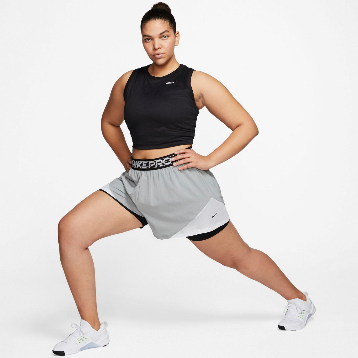 Nike Womens Pro Flex 2 In 1 Plus Size Training Shorts Academy 