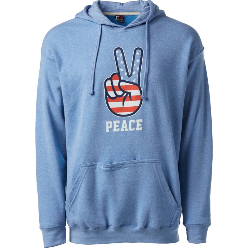 Academy Sports + Outdoors Women's Peace Patriotic Hoodie Blue Light, Small - Women's Graphic Tops