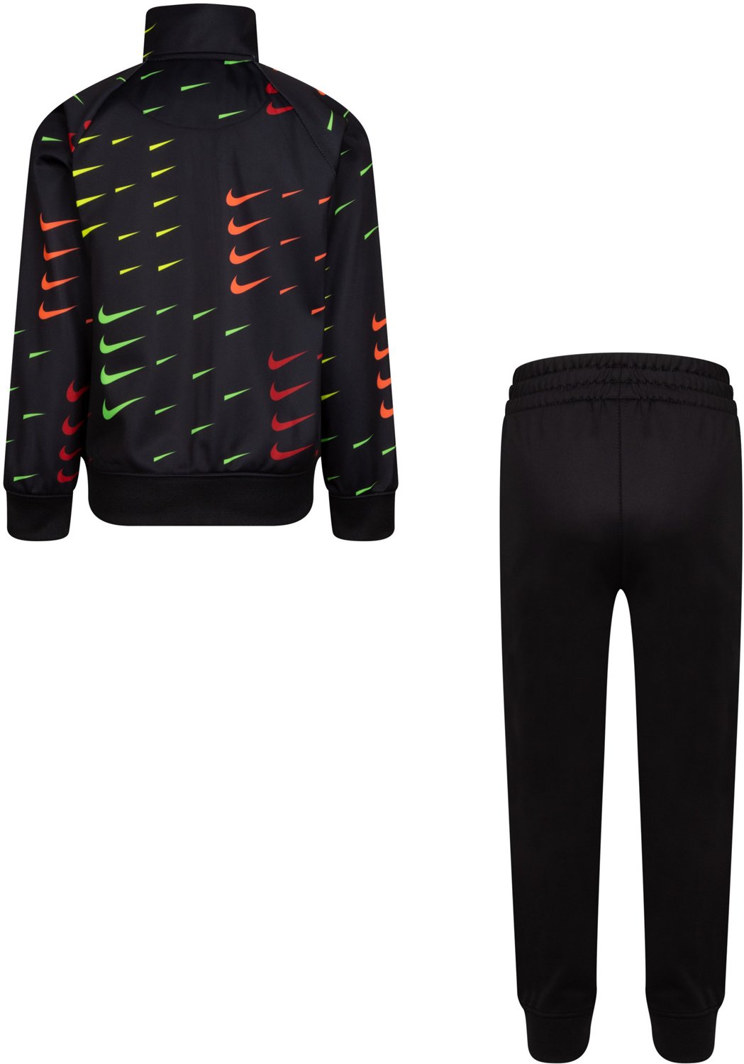 nike black swoosh tracksuit