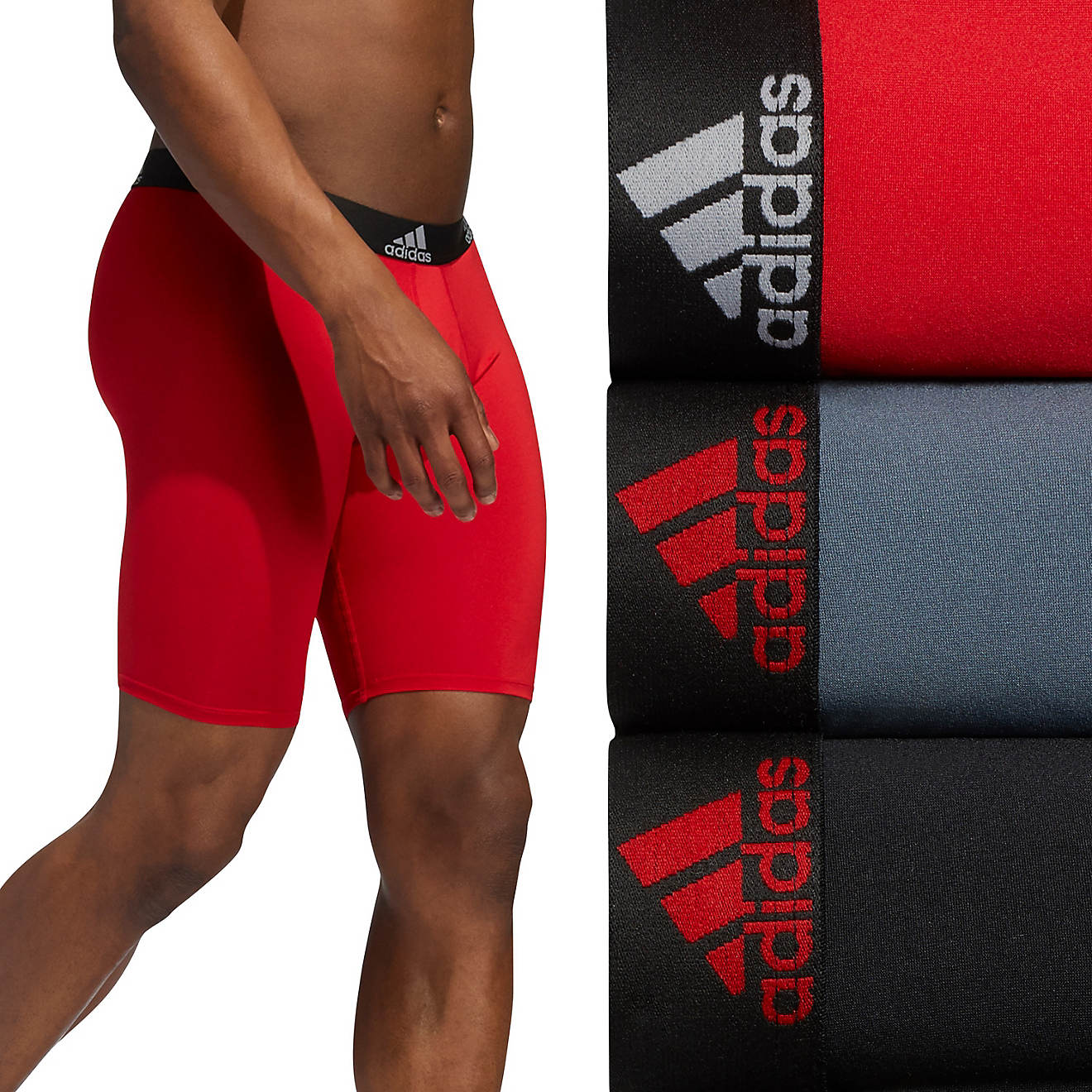 Adidas Men's Performance Long Boxer Briefs 3-Pack                                                                                - view number 1