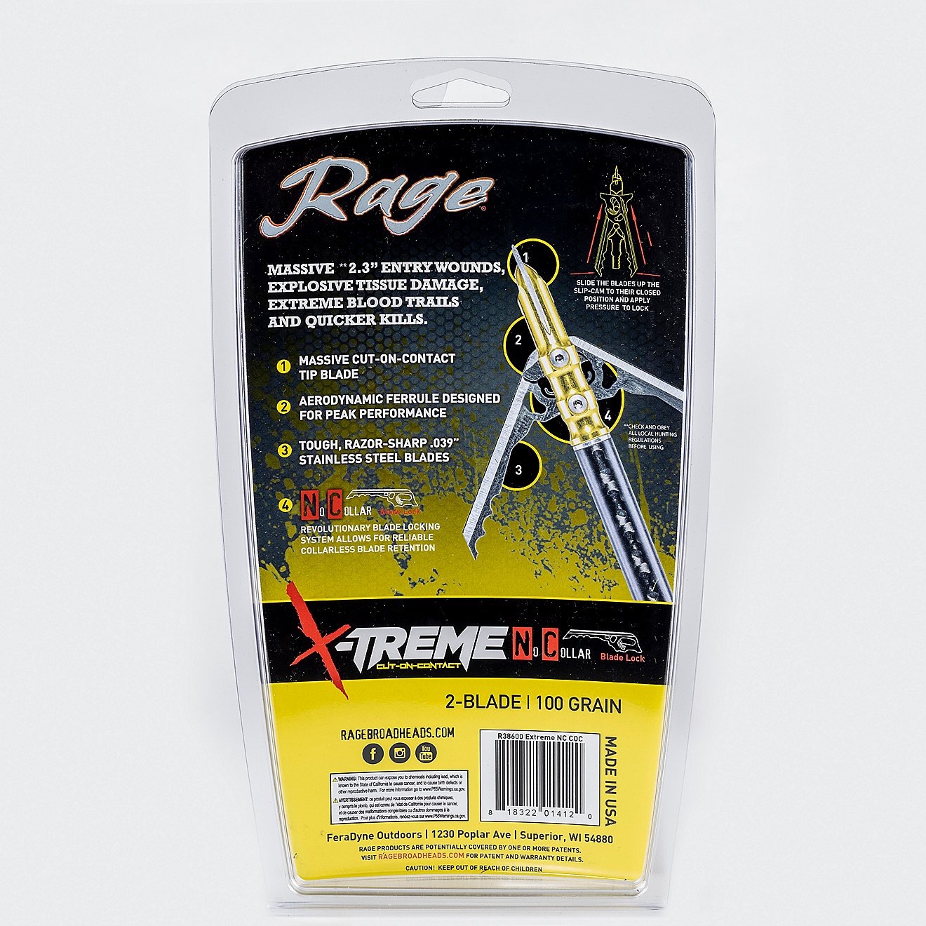 RAGE X-Treme Cut-on-Contact Broadheads 2-Pack                                                                                    - view number 2