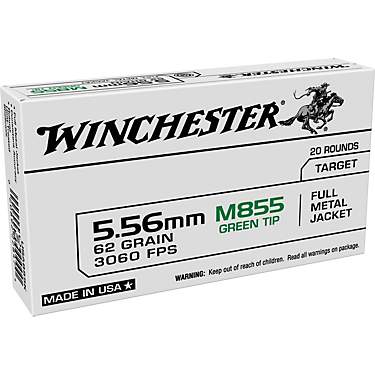 Winchester USA 5.56x45mm NATO 62-Grain Full Metal Jacket Lead Core Ammunition                                                   