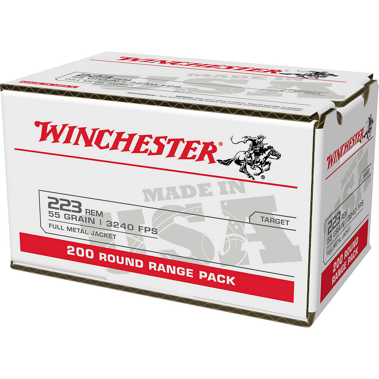 Winchester USA .223 Rem 55-Grain Full Metal Jacket Ammunition - 200 Rounds                                                       - view number 1