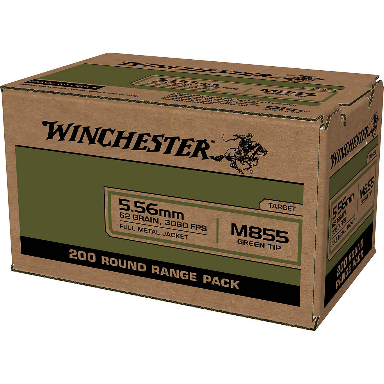 Winchester USA 5.56x45mm M855 Full Metal Jacket Lead Core Ammunition - 200 Rounds                                                - view number 1