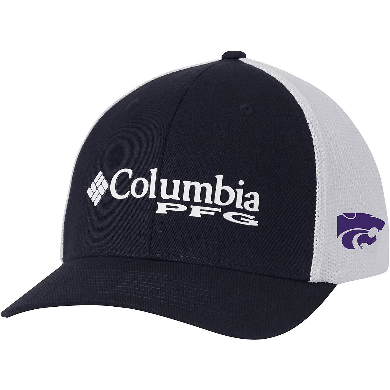 Columbia Sportswear Boys’ Kansas State University PFG Mesh Fitted Ball Cap                                                     - view number 1