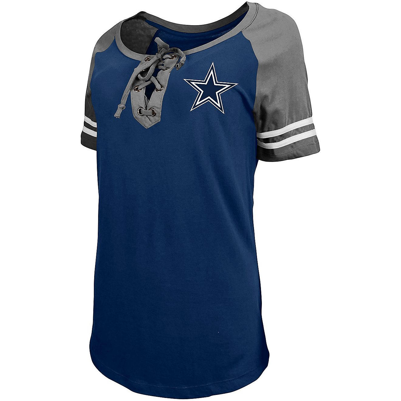 New Era Women's Dallas Cowboys Lace Up Raglan T-shirt                                                                            - view number 4