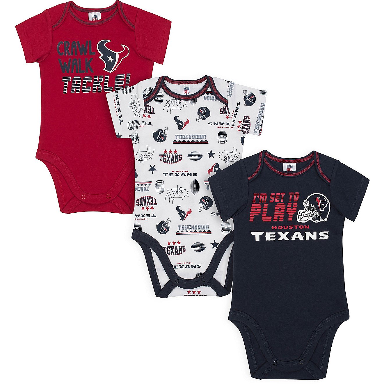 Gerber Infant Boys' Houston Texans Bodysuits 3-Pack                                                                              - view number 1