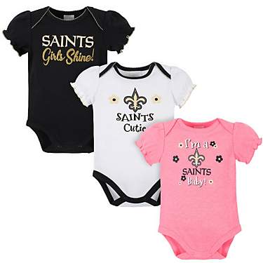 Gerber Infant Girls' New Orleans Saints Bodysuits 3-Pack                                                                        