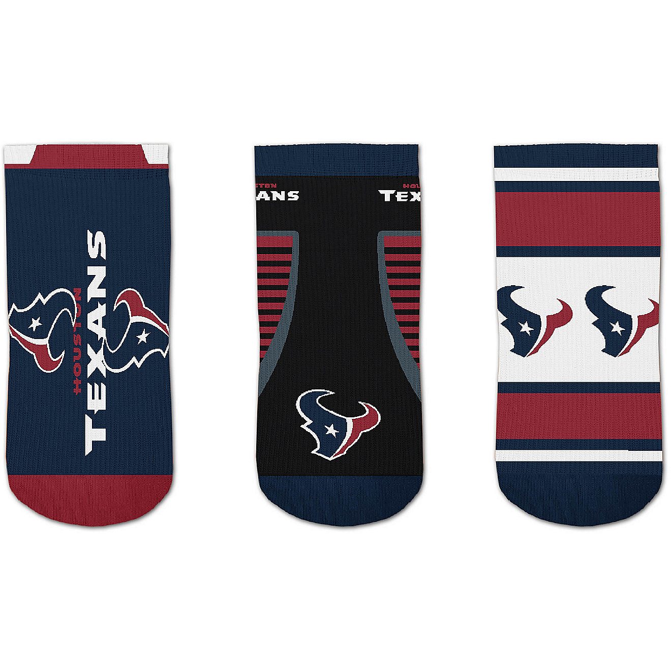For Bare Feet Houston Texans Show Me the Money No-Show Socks 3 Pack                                                              - view number 3