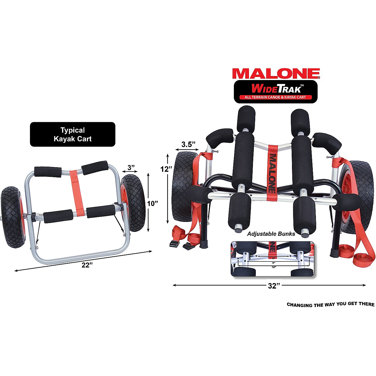 Malone Auto Racks WideTrak ATB Large Kayak/Canoe Cart                                                                            - view number 3