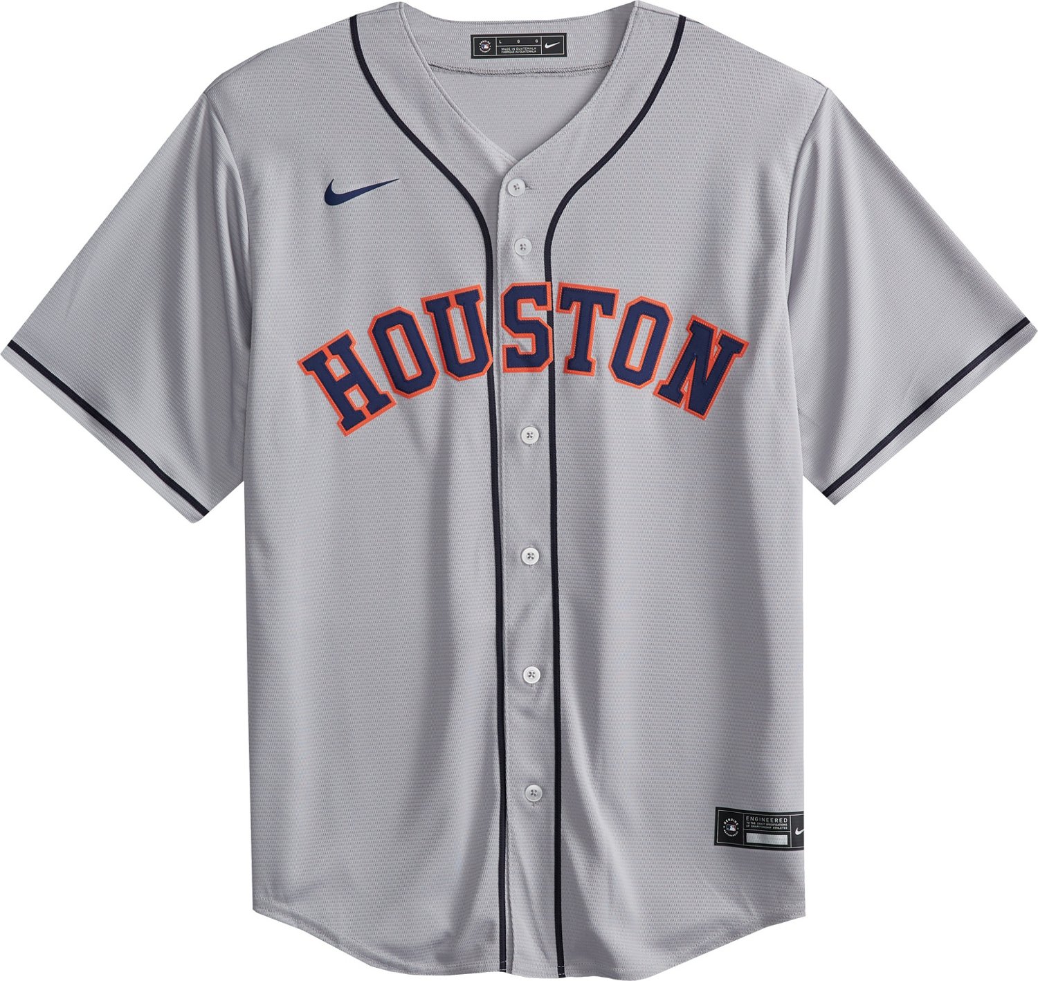 Nike Men's Houston Astros Blank Official Replica Road Jersey Academy