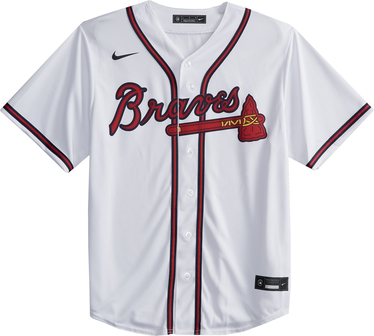 Nike Men's Atlanta Braves Blank Official Replica Home Jersey Academy