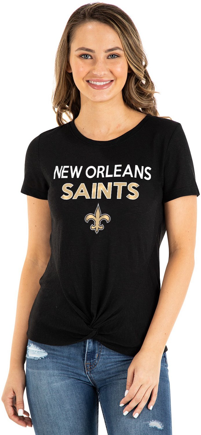 New Era Women's New Orleans Saints Front Knot Crew Short Sleeve T-shirt ...