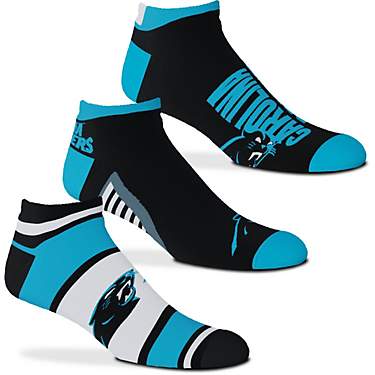For Bare Feet Men's Carolina Panthers Show Me the Money Socks 3 Pack                                                            