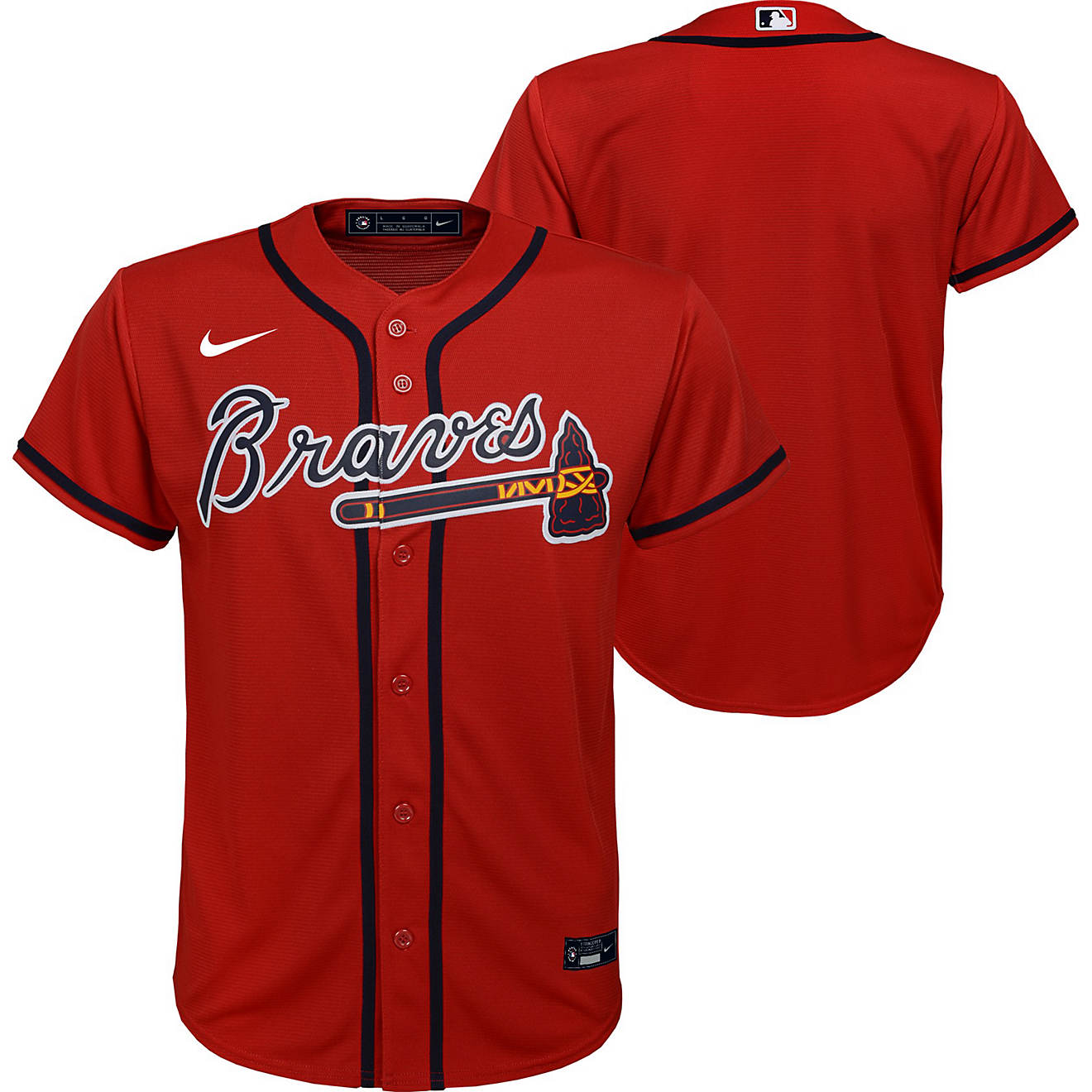 Nike Youth Atlanta Braves Team Replica Finished Jersey                                                                           - view number 1