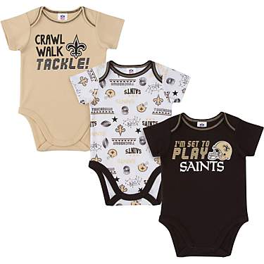 Gerber Infant Boys' New Orleans Saints Bodysuits 3-Pack                                                                         