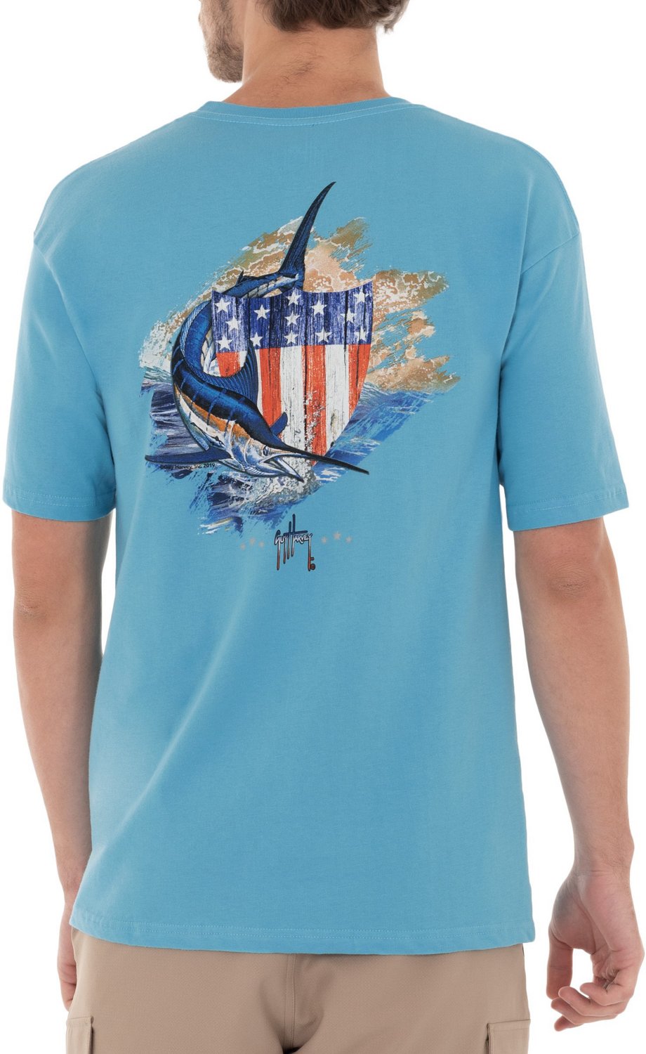 Guy Harvey Men's Patriotic Shield Graphic T-shirt | Academy