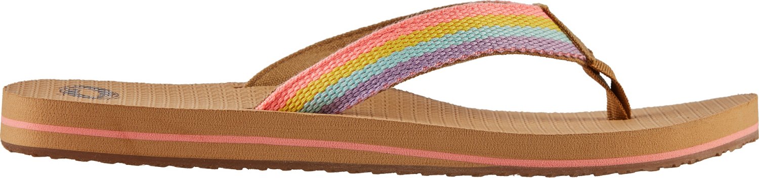 womens rainbow flip flops with rhinestones