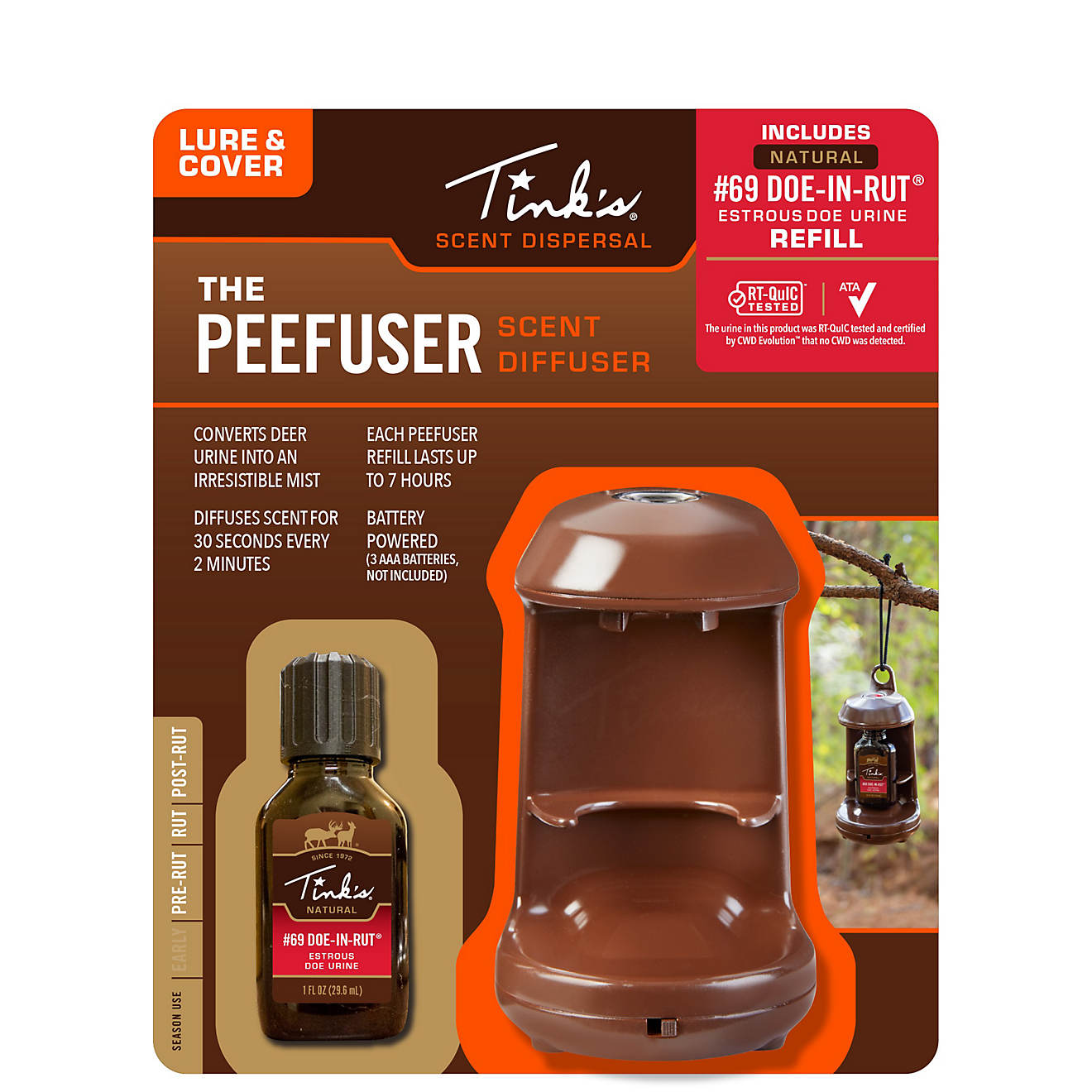 Tink's Peefuser Deer Scent Diffuser with Tink's #69 Doe-in-Rut Natural Refill                                                    - view number 1